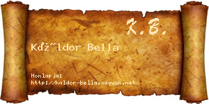Káldor Bella névjegykártya